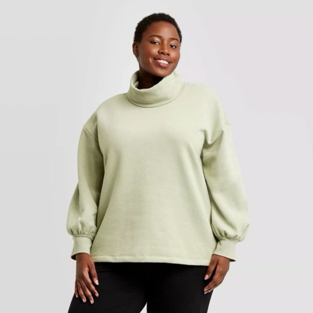 Ava &Viv Women Tunic Sweatshirt Pale Green